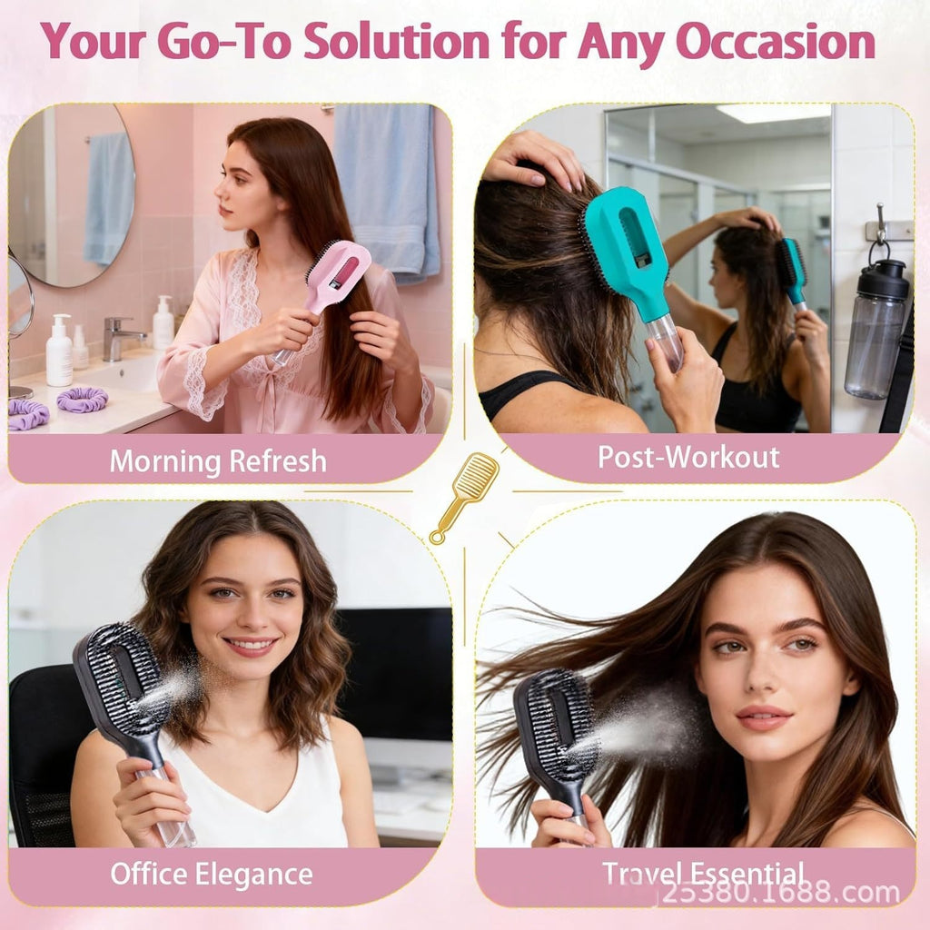 One-Click Spray Anti-Frizz Hair Brush