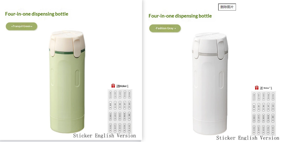 4-in-1 Leakproof Travel Dispenser Bottle